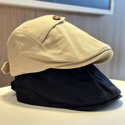 2025年新款复古纯色纽扣前进帽子