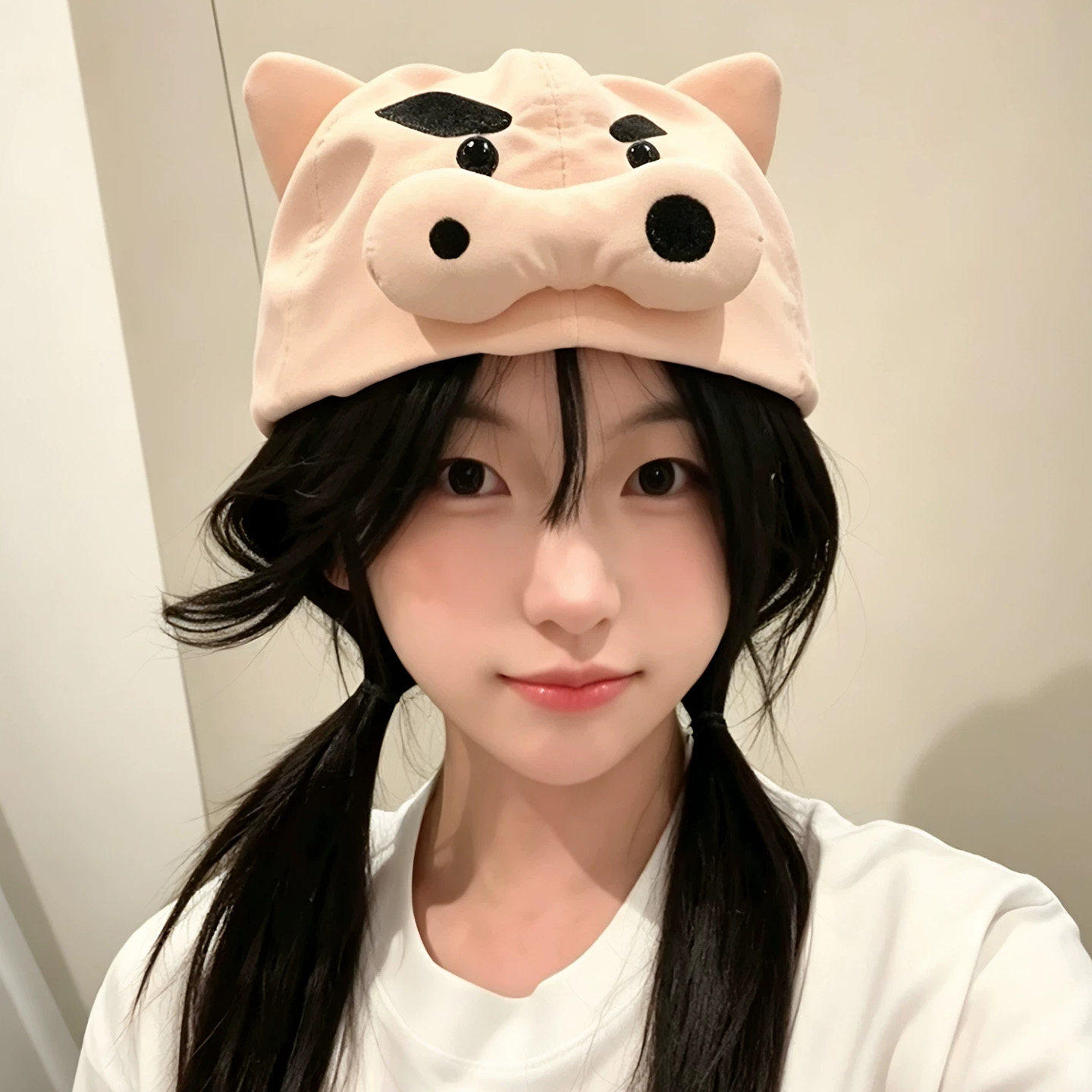 可爱猪猪造型双面透气棒球帽女
