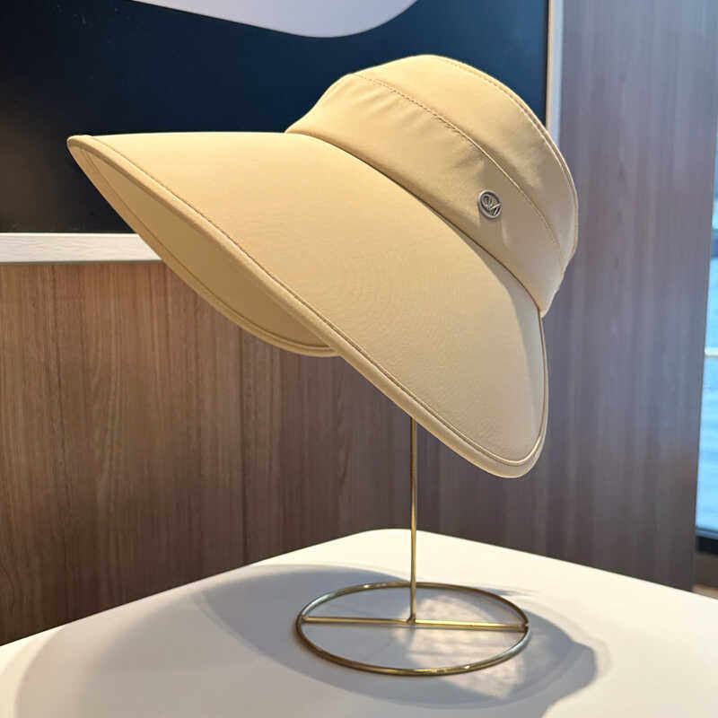 夏季遮阳帽防紫外线女士户外出游防晒透气大檐空顶帽可折叠太阳帽