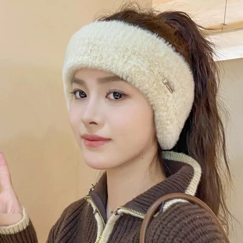 秋冬女毛绒感包头帽保暖防风护耳