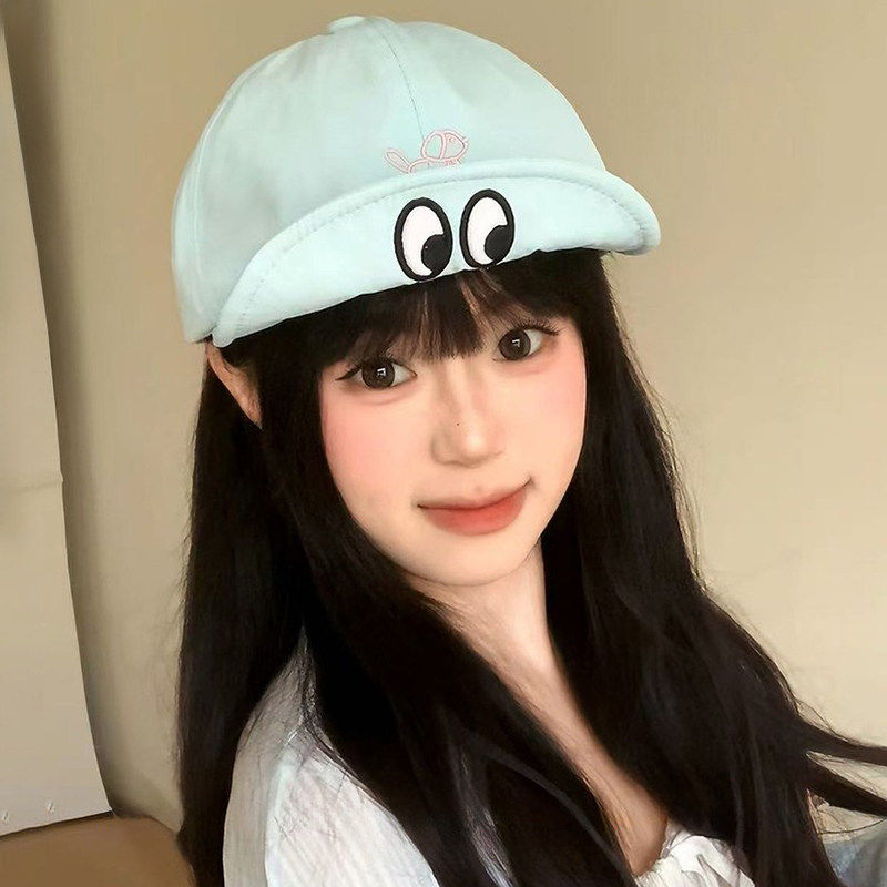 夏季防晒可爱小狗刺绣软檐鸭舌帽