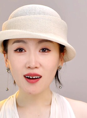 日系和纸定型帽夏日透气清凉小礼帽子女复古赫本风卷边渔夫帽出游