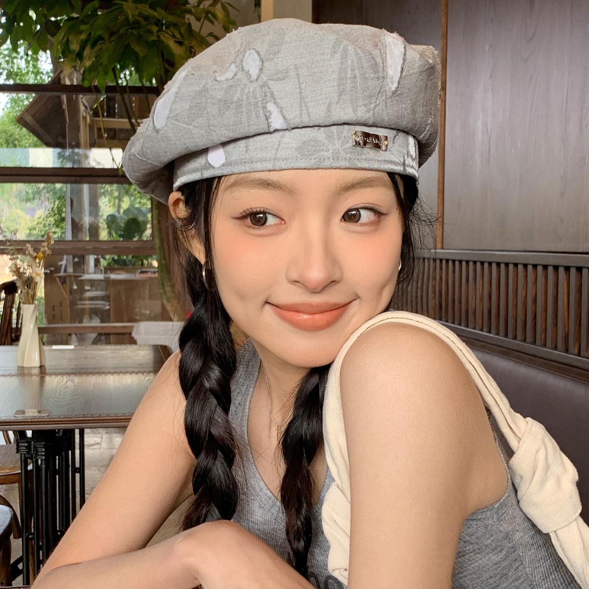 做旧薄款贝雷帽子女2025新款