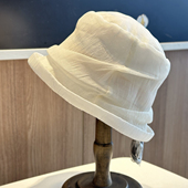 透气褶皱卷边渔夫帽子女显脸小盆帽气质百搭帽 薄款 2025新款 夏季