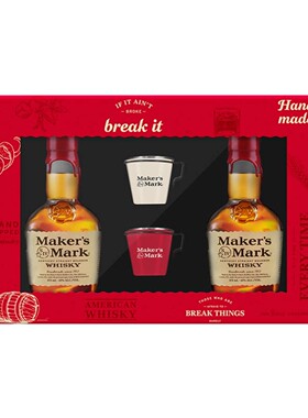 礼盒宾三得利美格波本威士忌375ml*2瓶进口洋酒行货MAKER'S MARK