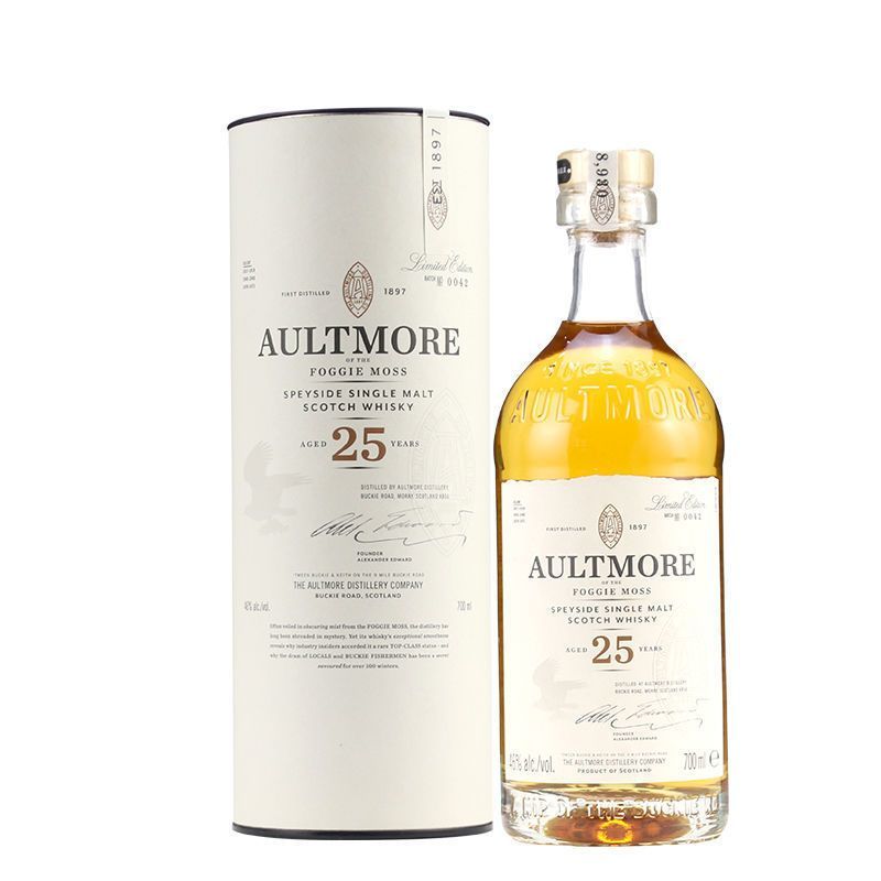 欧摩25年单一麦芽苏格兰威士忌 AULTMORE 英国进口 700ml 国行