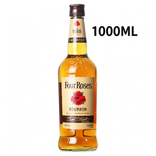 1000ml洋酒 FOUR ROSES 四玫瑰威士忌1L装 40度美国原装进口波本