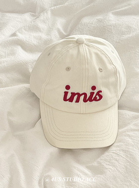 韩系氛围感穿搭加分棒球帽女软顶撞色字母街头百搭棒球帽潮显脸小