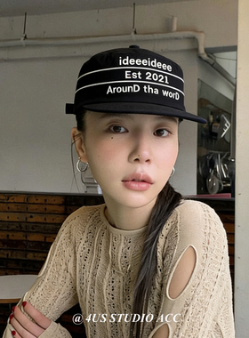 2026春季新款复古平顶鸭舌帽女刺绣字母鸭嘴帽休闲百搭平檐棒球帽