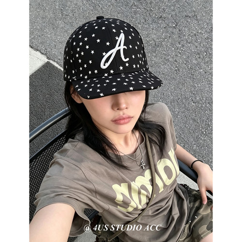 韩国ig博主同款星星平檐棒球帽