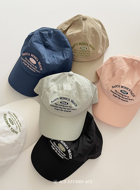 夏季轻薄速干遮阳帽女韩版软顶刺绣字母情侣棒球帽显脸小鸭舌帽潮