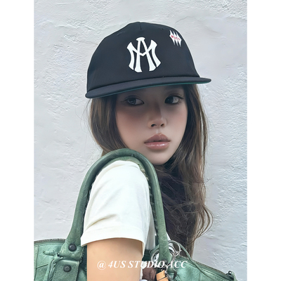 美式复古刺绣字母平沿棒球帽