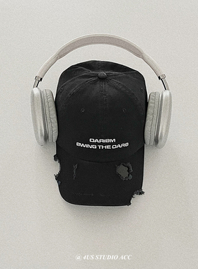 “破帽子”重工做旧刺绣字母棒球帽子女街头潮牌情侣鸭舌帽显脸小