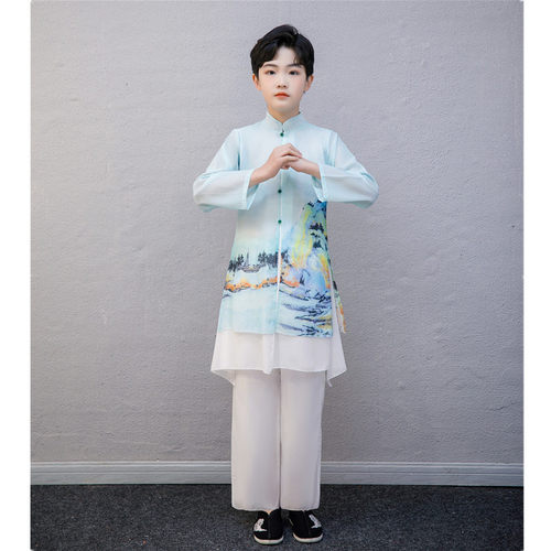 儿童太极服国学服上春山诗歌朗诵