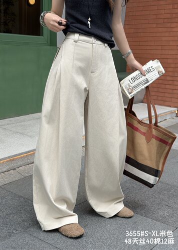 2026早秋新款高腰显瘦百搭气球裤女宽松直筒阔腿裤设计感小众裤子