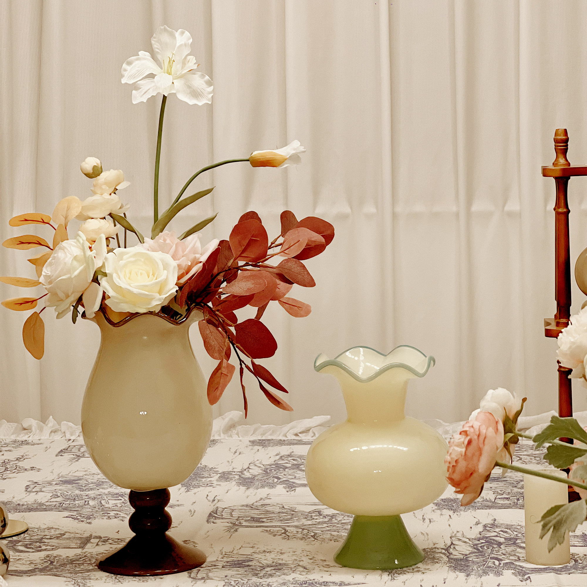 加安加丽法式中古插花琉璃花瓶高级感客厅复古艺术家居装饰摆件,家居饰品,花瓶,淘宝优惠券,粉丝福利购,淘宝优惠卷