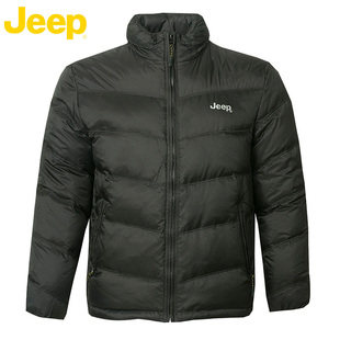 JEEP/吉普男装冬季新款休闲纯色立领白鸭绒羽绒服外套JW15WJ806