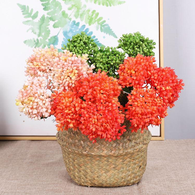 欧丽菲仿真多肉米仔果手扎软胶风信果绣球果塑料菜花居家装饰
