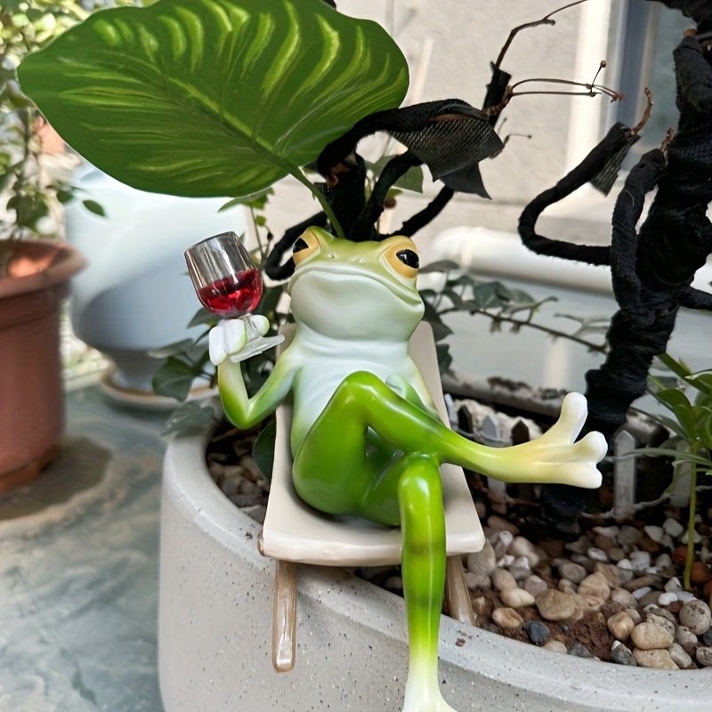 躺椅青蛙休闲度假松弛感网红摆件桌面客厅阳台造景布置装饰工艺品,家居饰品,户外/庭院摆件,淘宝优惠券,粉丝福利购,淘宝优惠卷