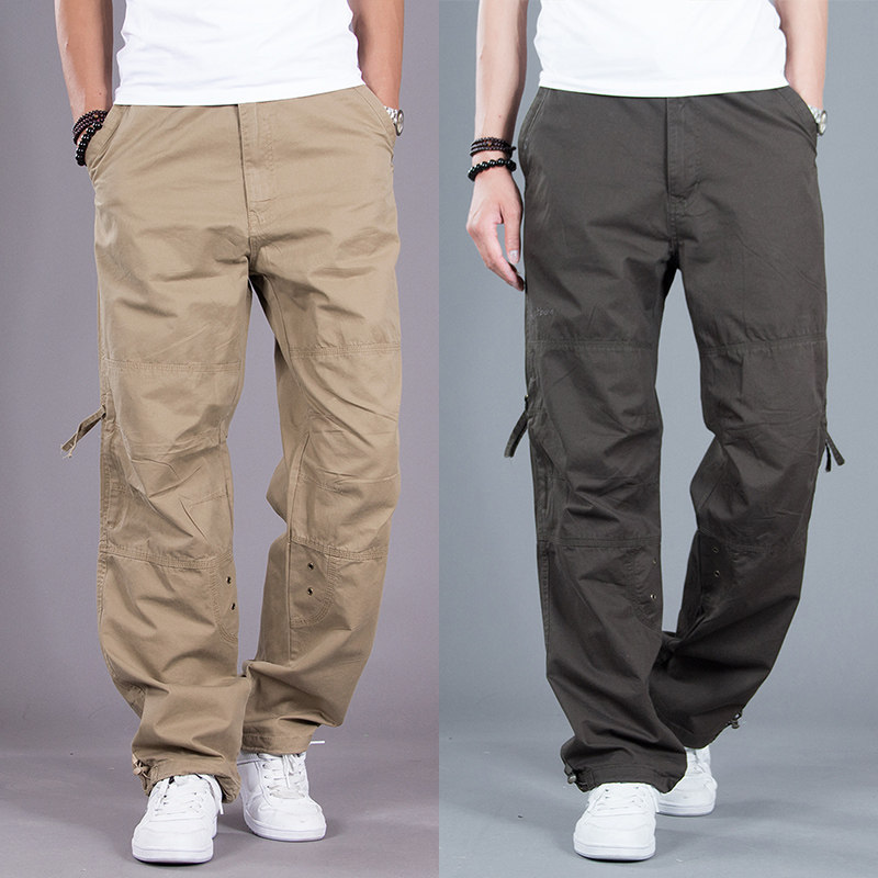 秋季工作裤男宽松多口袋工装裤直筒男士干活穿裤子春秋厚款运动裤,男装,休闲裤,淘宝优惠券,粉丝福利购,淘宝优惠卷