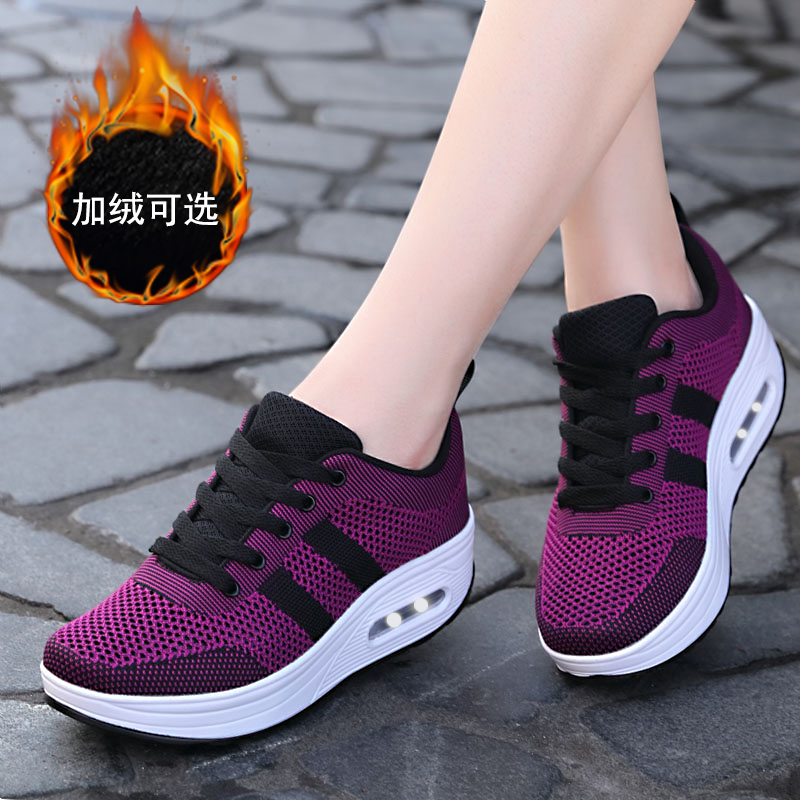 睿登冬季新款透气休闲风摇摇鞋