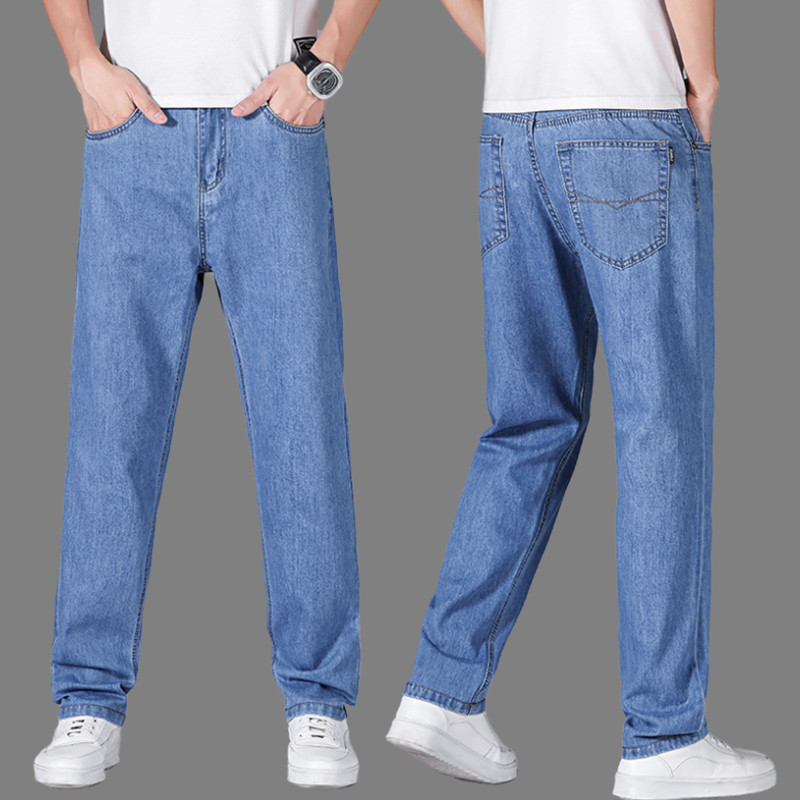 无弹力牛仔裤男士无弹性纯棉长裤
