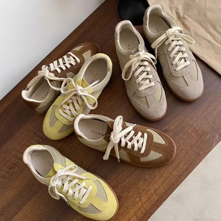 通宝tombor女鞋2025新款德训鞋平底板鞋真皮透气休闲运动日常百搭