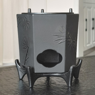 竹子风炉木炭炉子日式铁壶烧火取暖复古铸铁简约现代户外酒精围炉