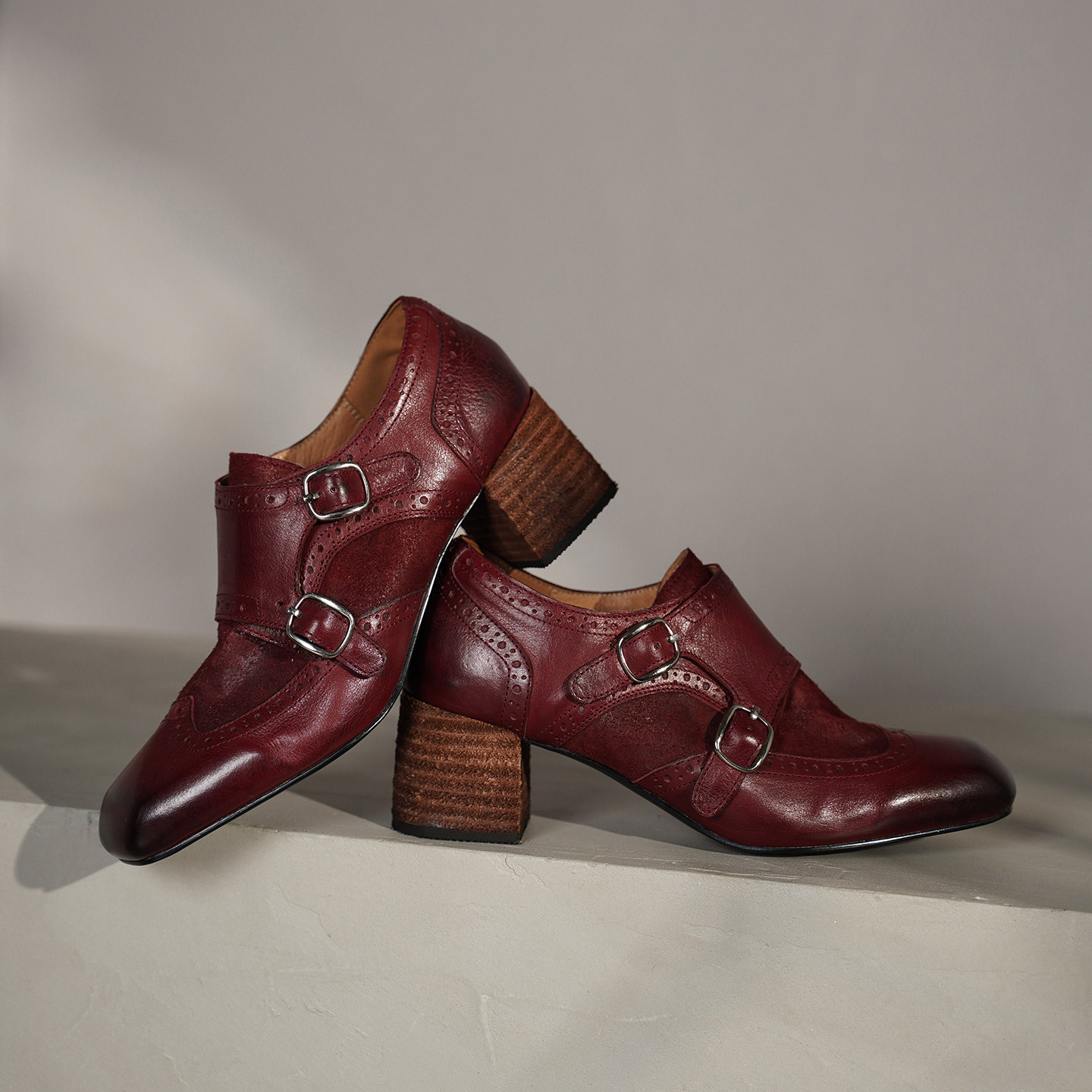 玮保/胎牛皮 方头粗跟布洛克鞋女 中跟深口真皮单鞋小皮鞋春款新,女鞋,牛津鞋/布洛克鞋/德比鞋,淘宝优惠券,粉丝福利购,淘宝优惠卷