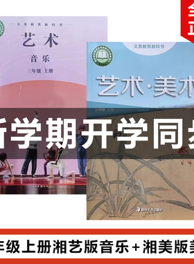 正版包邮2025适用湘美版小学三年级上册艺术美术+湘艺版艺术音乐全套2本教材教科书湘美3年级上册艺术美术艺术音乐全套3上音乐美术