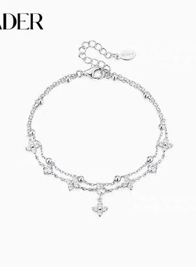 卡蒂罗幸运双重奏四叶草手链女925银轻奢小众设计生日礼物送女友