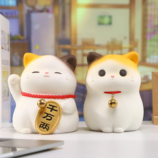 创意招财猫储钱罐摆件可爱喵喵存钱罐大号儿童礼品家用旺宅摆件不