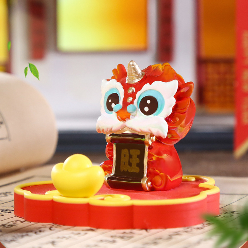 舞狮醒狮手机支架公仔小摆件解压