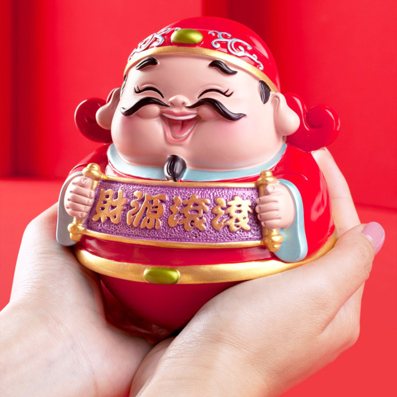财神爷老式不倒翁哈哈笑摆件怀旧