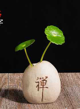 仿石头止语静心禅意桌面水培摆件