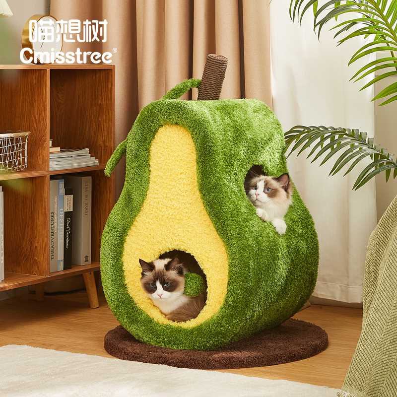 牛油果可爱水果造型封闭式猫窝