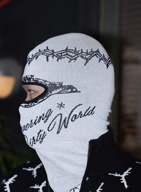 SNOWMAKERxTGFCLUB  25SS联名系列荆棘布达拉宫针织提花面罩头套