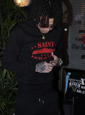 SNOWMAKERxTGFCLUB  25SS“SAINT”联名系列刺绣套头修身卫衣