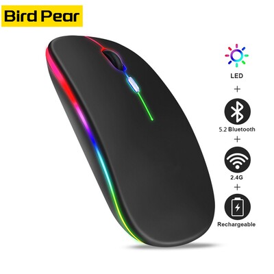 Wireless Mouse Bluetooth compatibility Rechargeable RGB Comp