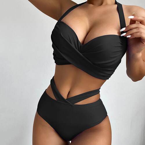bikini swimsuit swimwear swimming suit 2piece two high waist