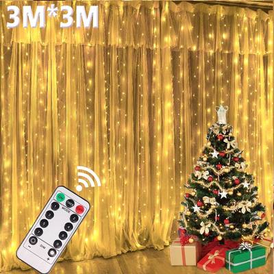 3M Curtain Led Lights String Christmas Decorations Garland F