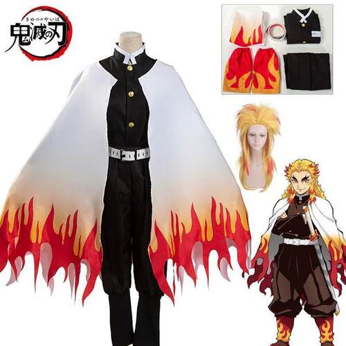 Anime Demon Slayer Rengoku Kyoujurou Cosplay Costume Kimetsu