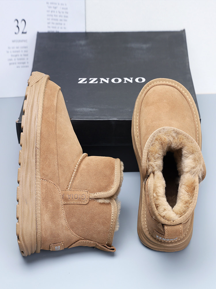 COTTON SHOES MENS WINTER SNOW BOOTS FLEECE THICKENED NORTHEAST FUR INTEGRATED SHOES MENS SNOW COTTON WARM MENS SHOES