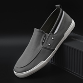 青年潮流布鞋 一脚蹬懒人鞋 休闲透气不闷脚百搭低帮板鞋 帆布鞋 男士