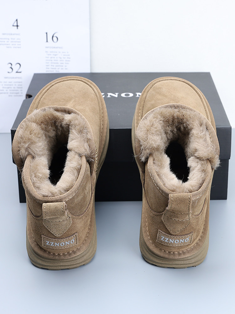 COTTON SHOES MENS WINTER SNOW BOOTS FLEECE THICKENED NORTHEAST FUR INTEGRATED SHOES MENS SNOW COTTON WARM MENS SHOES