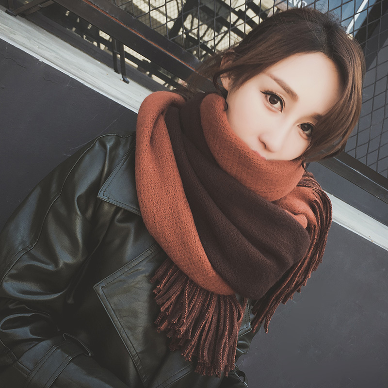 圍巾女秋冬季韓版百搭長款加厚披肩兩用學生保暖針織毛線圍脖冬天