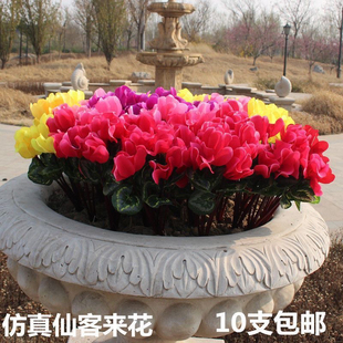 仿真仙客来套装假花绢花塑料假花客厅茶几电视柜工程园林花池假花