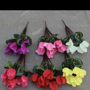 仿真仙客来套装假花绢花塑料假花客厅茶几电视柜工程园林花池假花