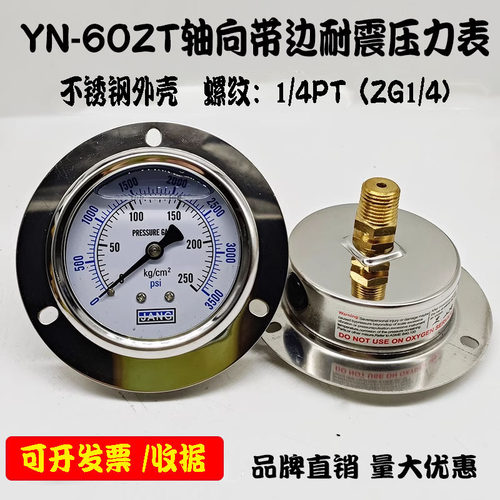 防震YN-60ZT轴向带边耐震压力表