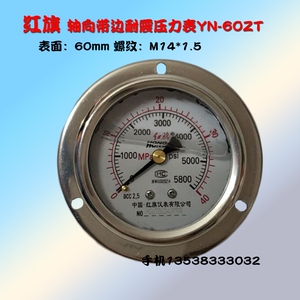 。牌YTN-60ZT轴向带边耐震压力表抗震振0-1.6 40MPA油压液压表